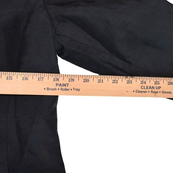 Liz Claiborne Collection Black Silk Blazer Jacket Size 12 Minimalist Officewear - Picture 7 of 7